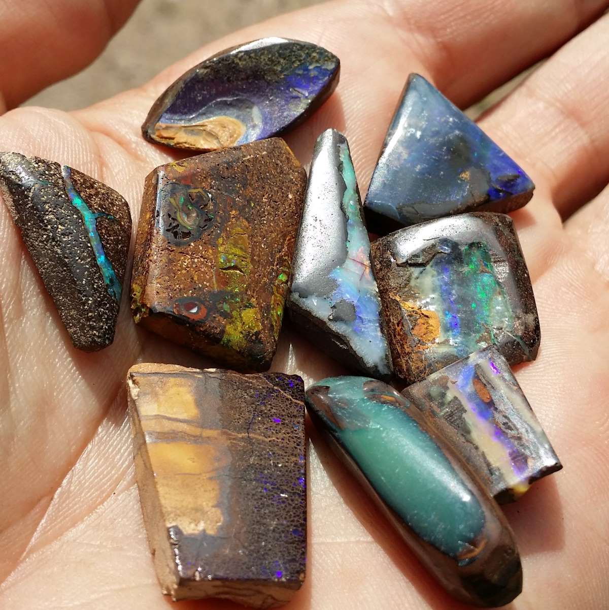 Opale boulder bleue dans carré d'argent... – Image 3