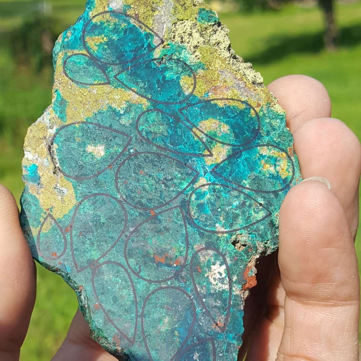 Pendentif dioptase serti argent 950 avec spirale au verso – Image 8