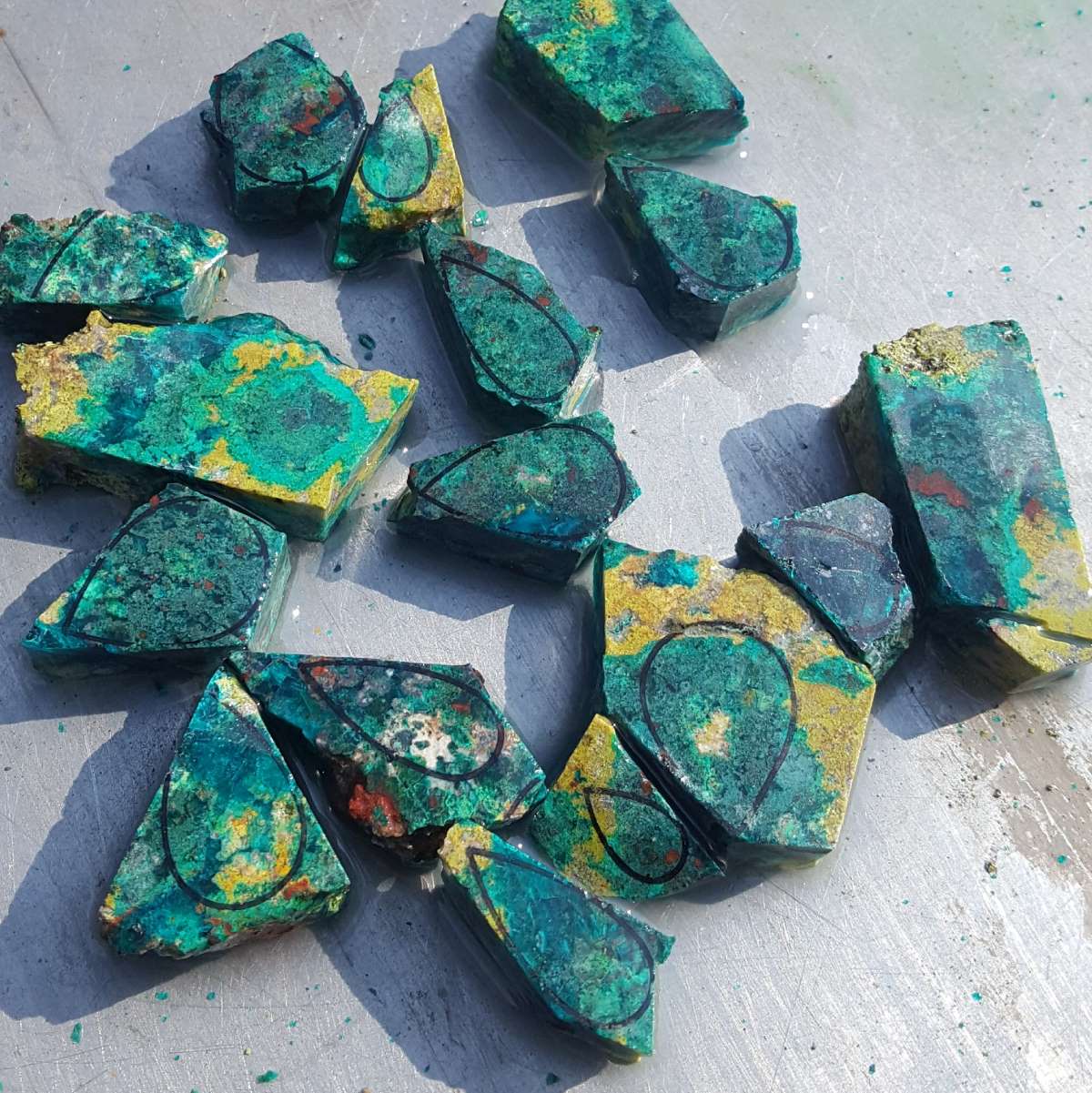 Pendentif dioptase serti argent 950 avec spirale au verso – Image 9